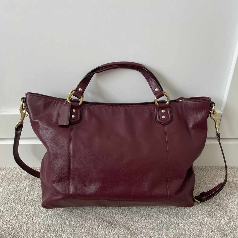 Coach Burgundy Leather Satchel - Picture 2 of 11
